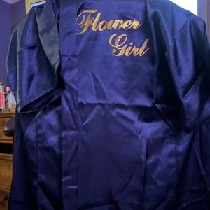 Navy blue and gold kids Flower Girl Rob